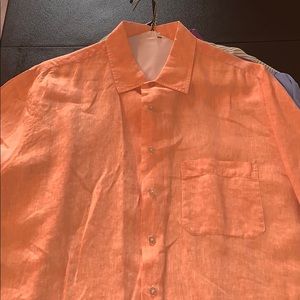 Orange short sleeve Scott barber button down polo